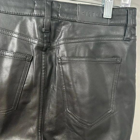 PISTOLA Faux Leather Pants Aline High Rise Skinny in Onyx Size 25 - Picture 5 of 7